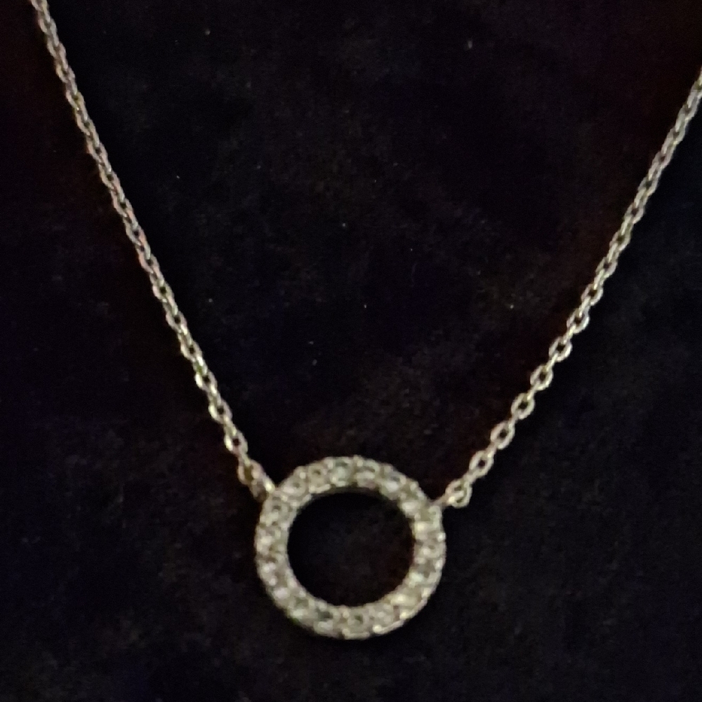 Sparkling Silver Eternity Circle Necklace - Picture 1 of 3